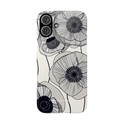 Modern Minimalist Flowers iPhone 16 - Slim Phone Case