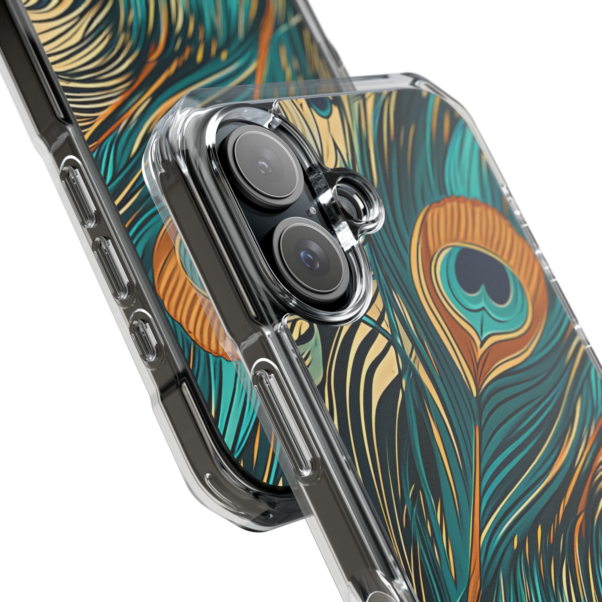 Jugendstil Pfau Eleganz iPhone 16 - Klare Impact Handyhülle