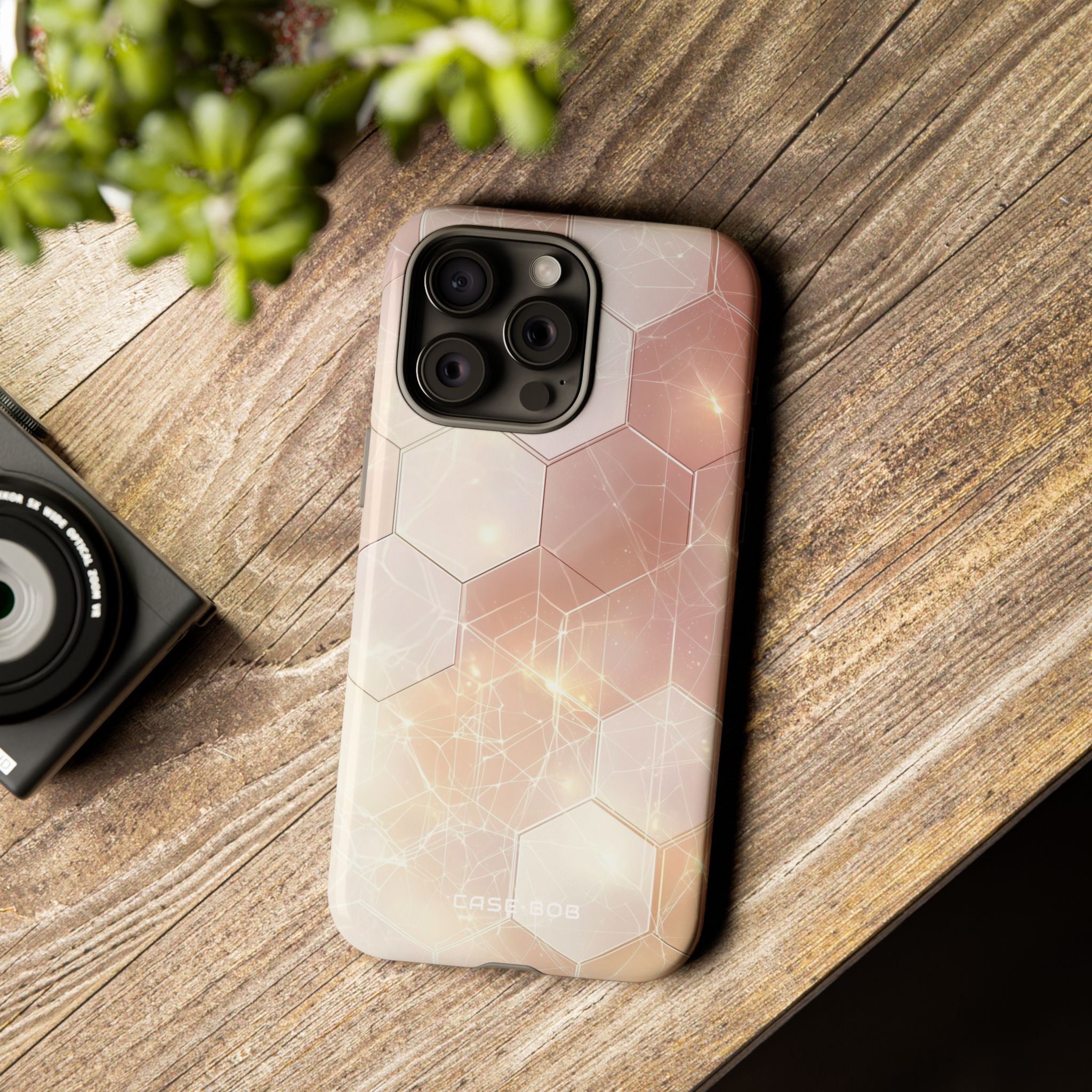 Honeycomb Glow iPhone 15 Pro Max Case - Tough