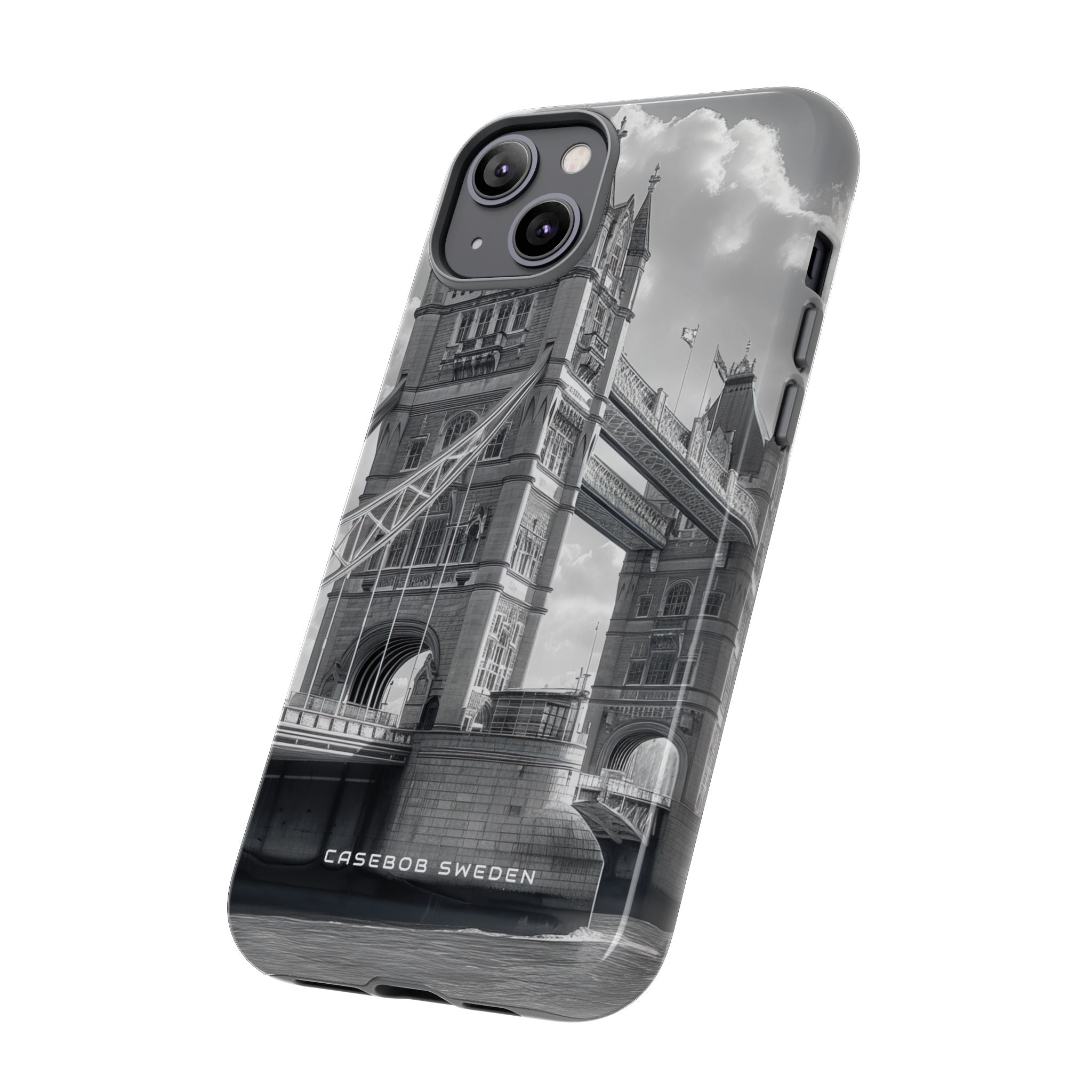 Tower Bridge Monochrome Architecture Study iPhone 14 - Tough Phone Case