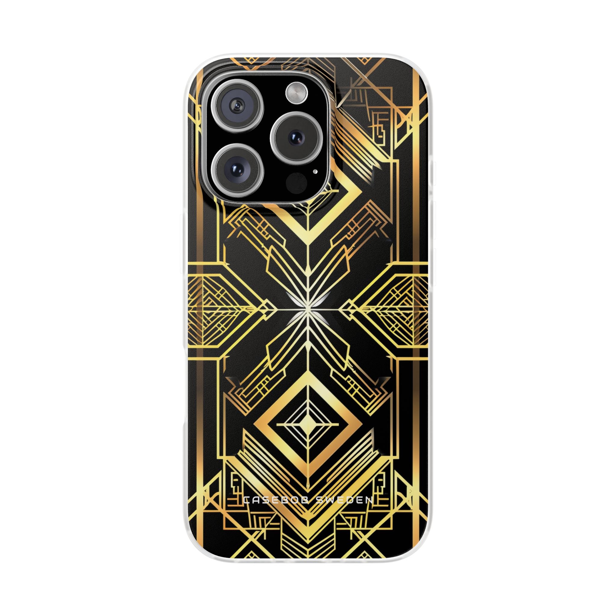 Golden Geometric Opulence iPhone 16 - Flexi Phone Case