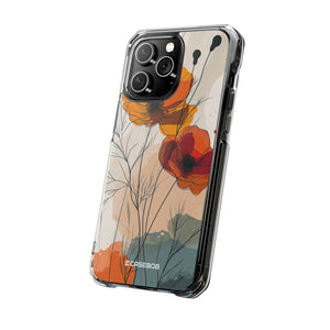 Feurige florale Abstraktion – Handyhülle für iPhone (Clear Impact – magnetisch)