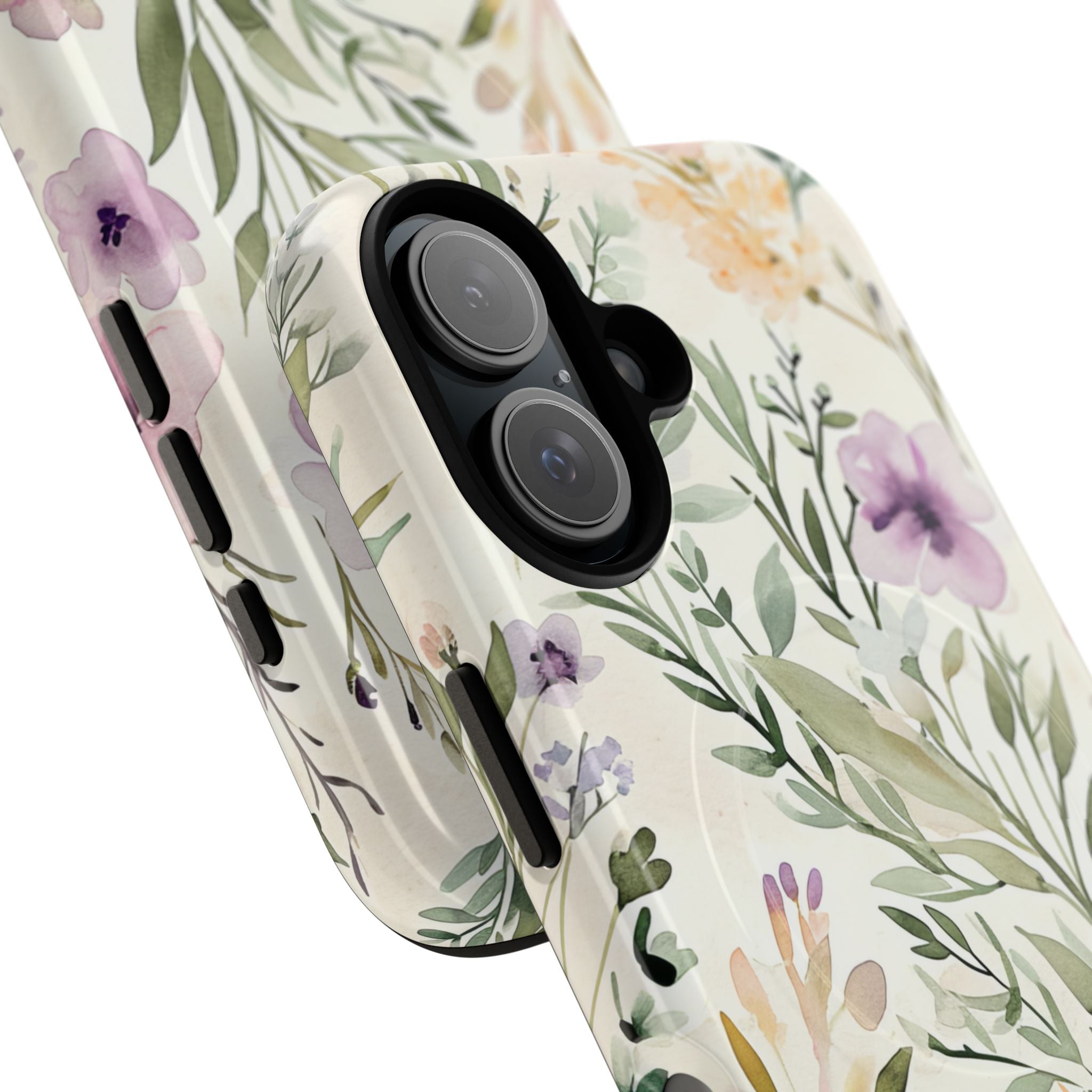 Soft Green Lavender Floral Pattern - Tough + MagSafe® iPhone 16 Phone Case