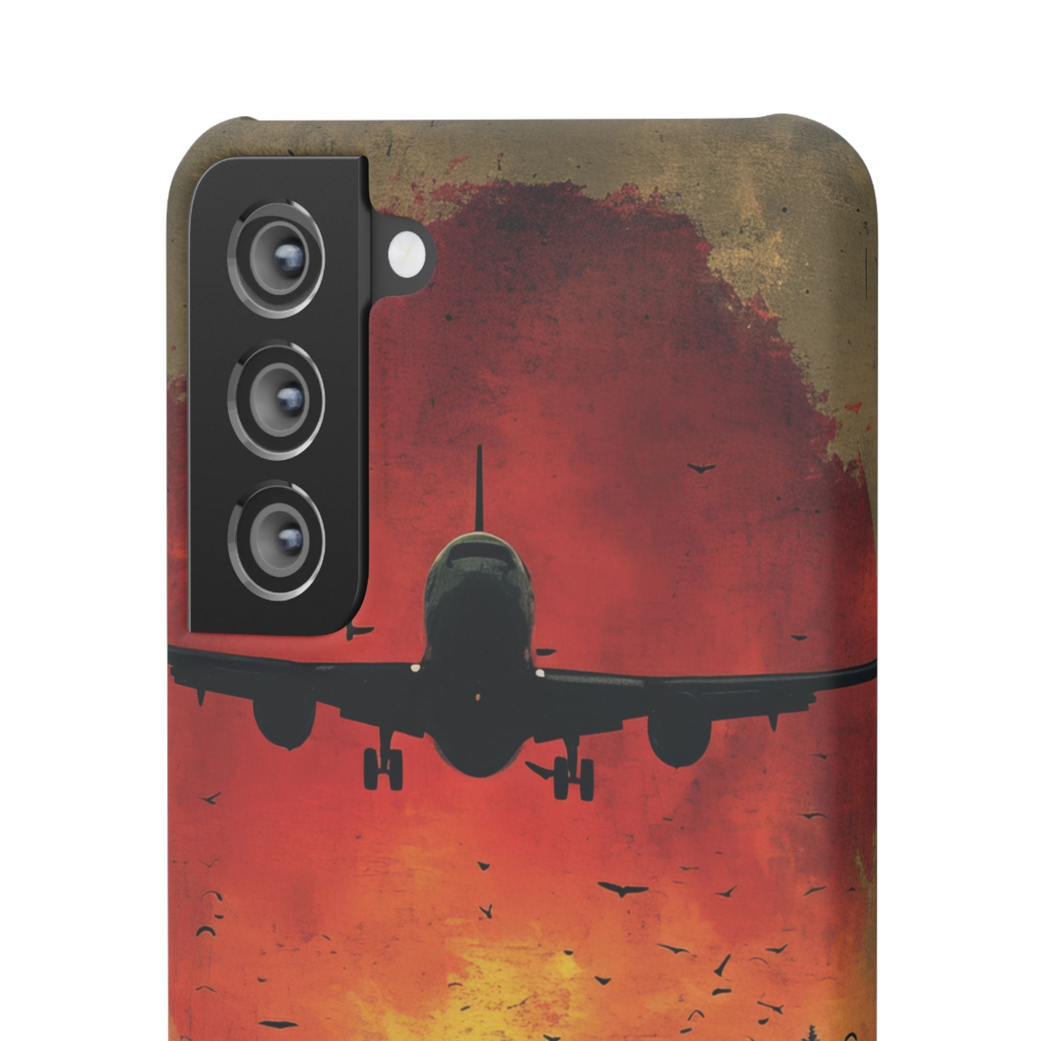 Vintage Sunset Airplane Silhouette Samsung S21 - Slim Phone Case