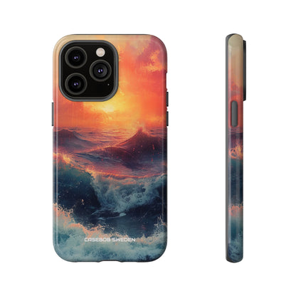 Ocean Sunset Waves - Tough iPhone 14 Phone Case