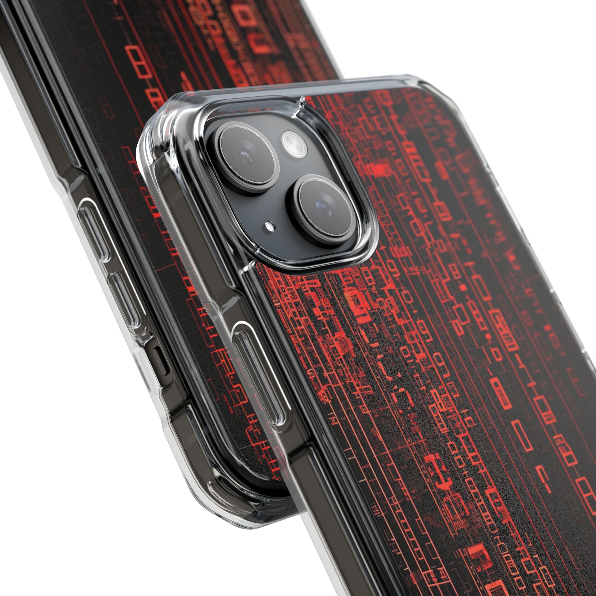 Crimson Glyphs iPhone 15 Plus Case - Impact