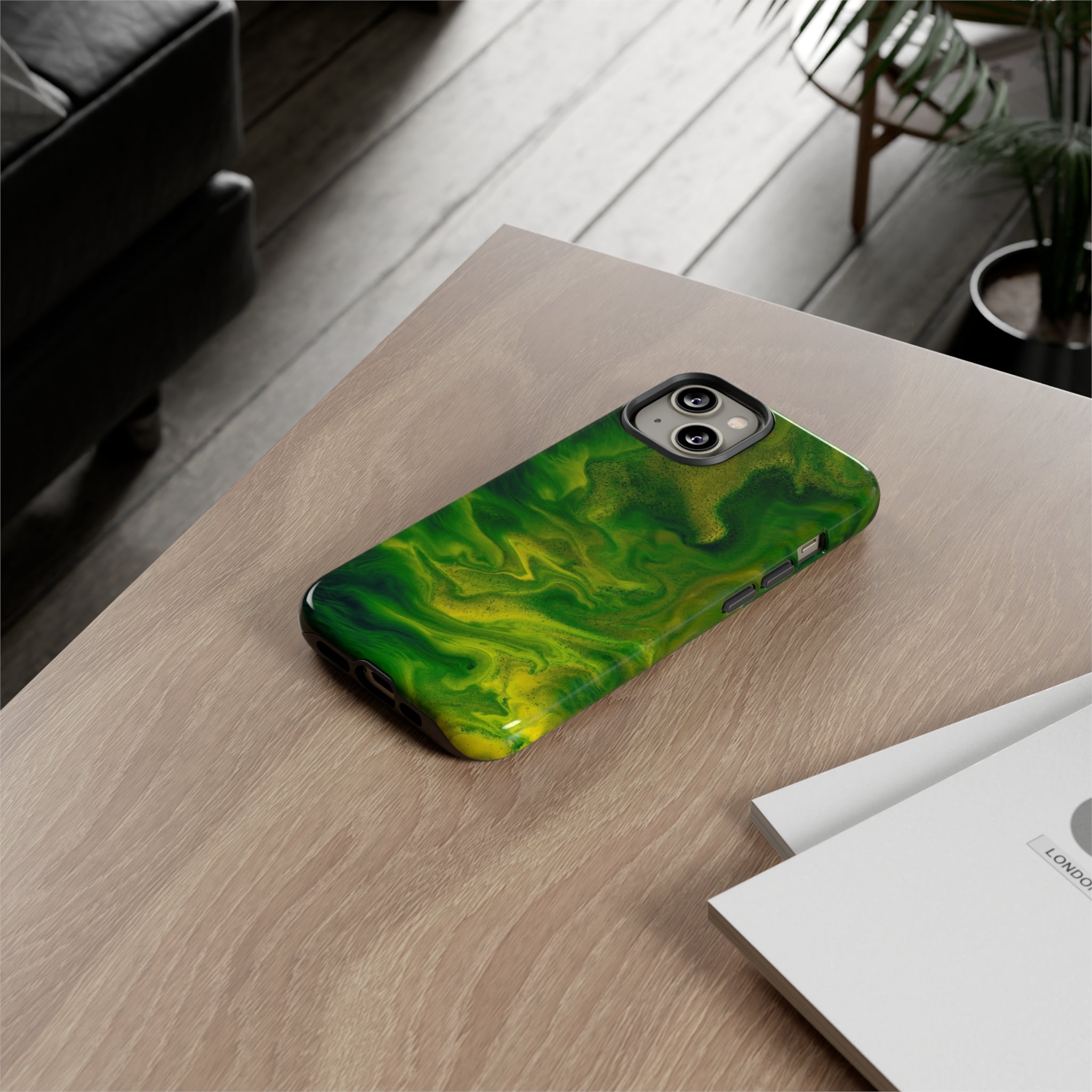 Green Smoke Ink Art iPhone Case (Protective) Phone Case