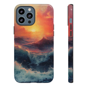 Pastel Waves at Sundown - Protective Phone Case