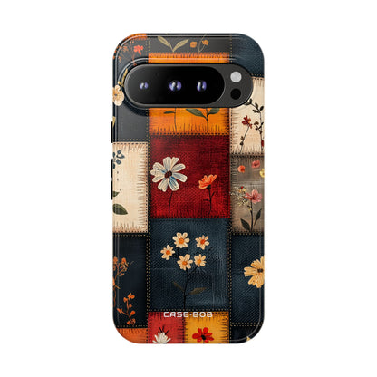 Patchwork Blooms Google Pixel 9 Pro Case - Tough
