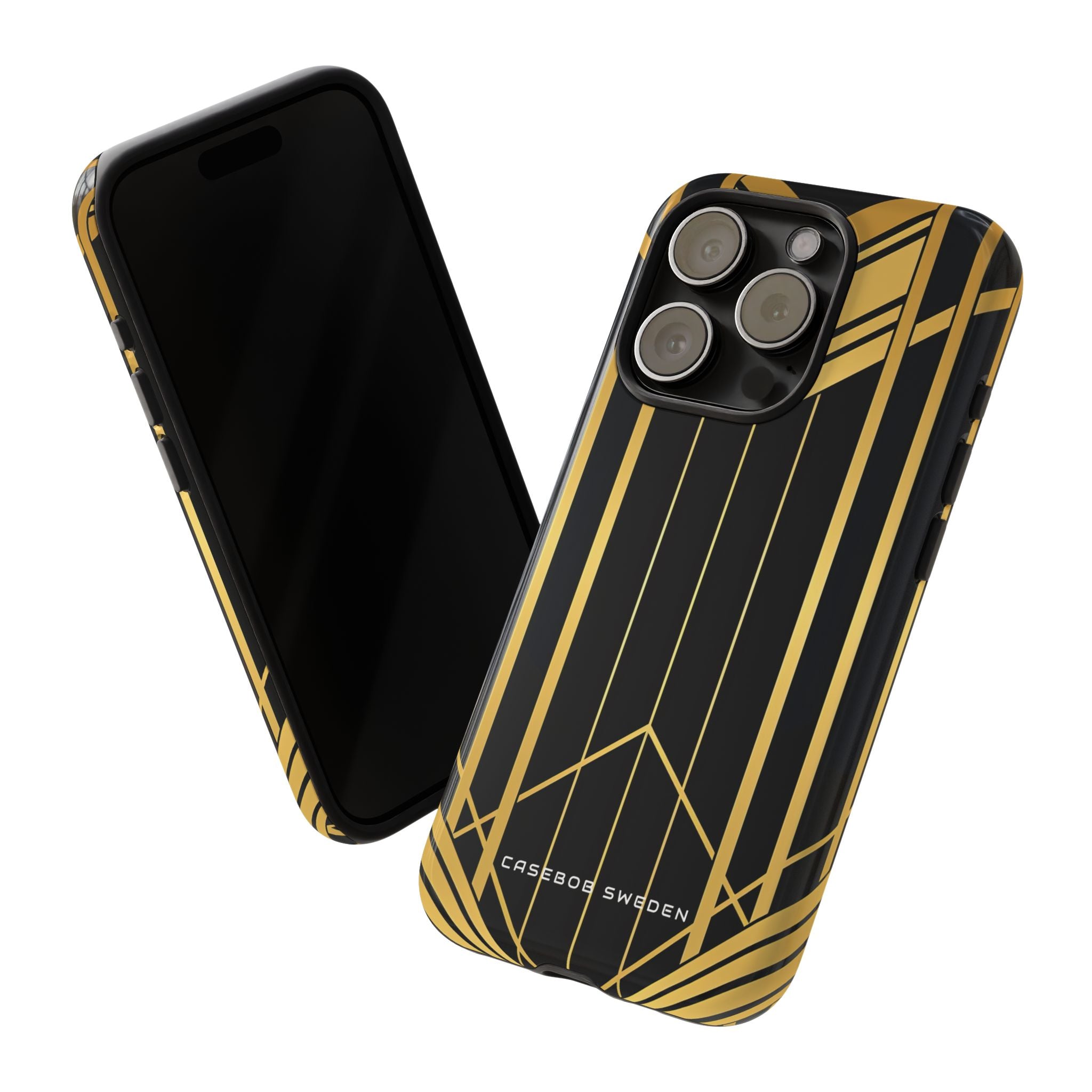 "Golden Art Deco Symmetry in Geometric Elegance" iPhone 15 - Tough Phone Case