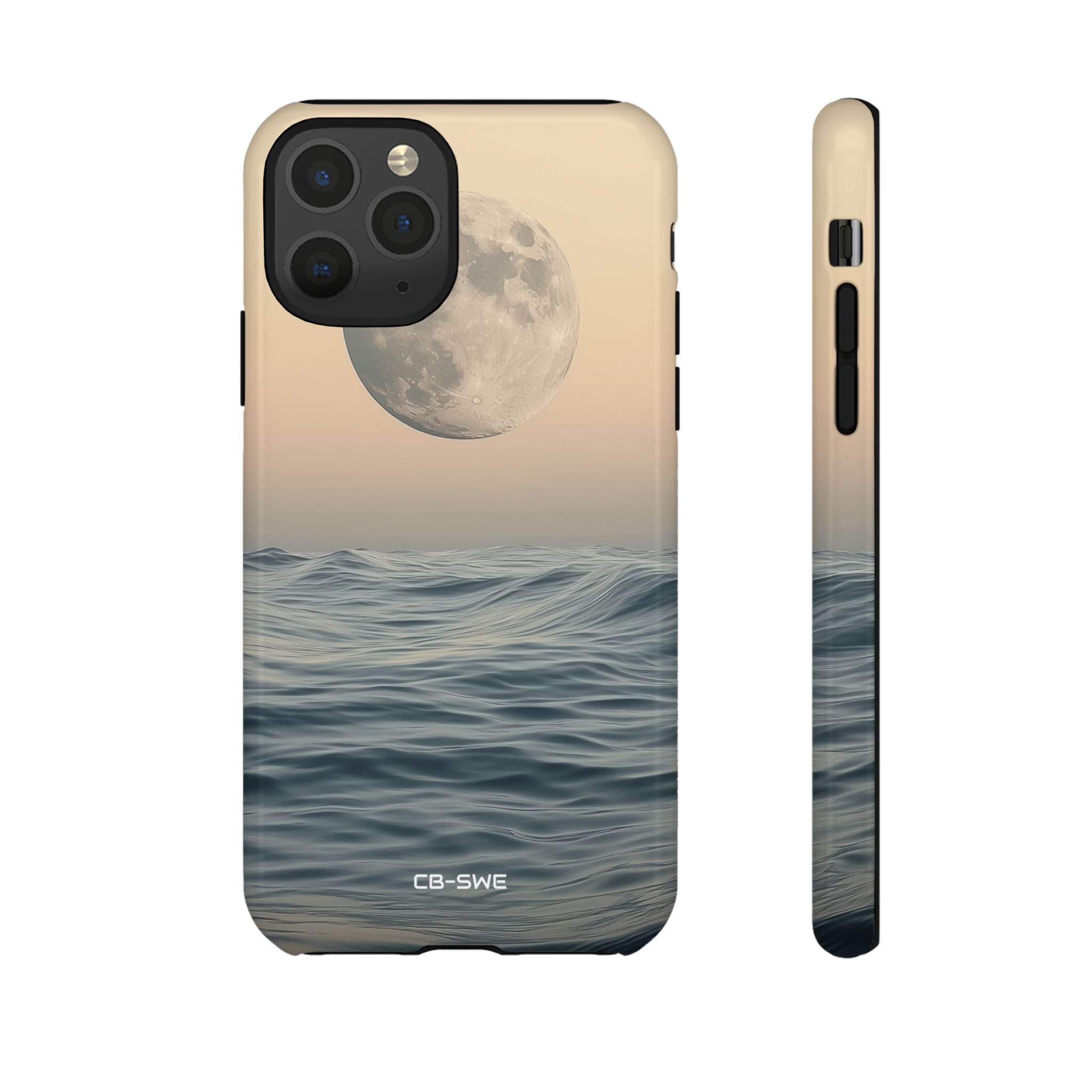 Moon Illuminates Waves - iPhone Case
