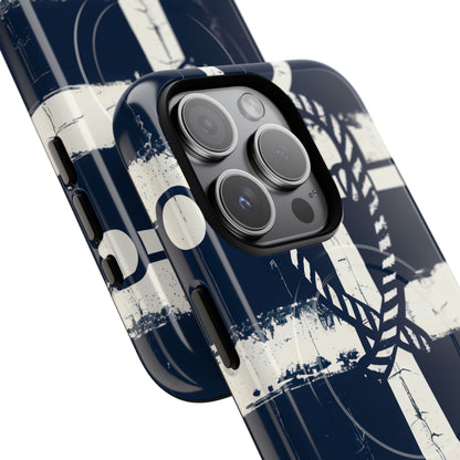 Navy Anchor Stripes iPhone 15 - Tough+