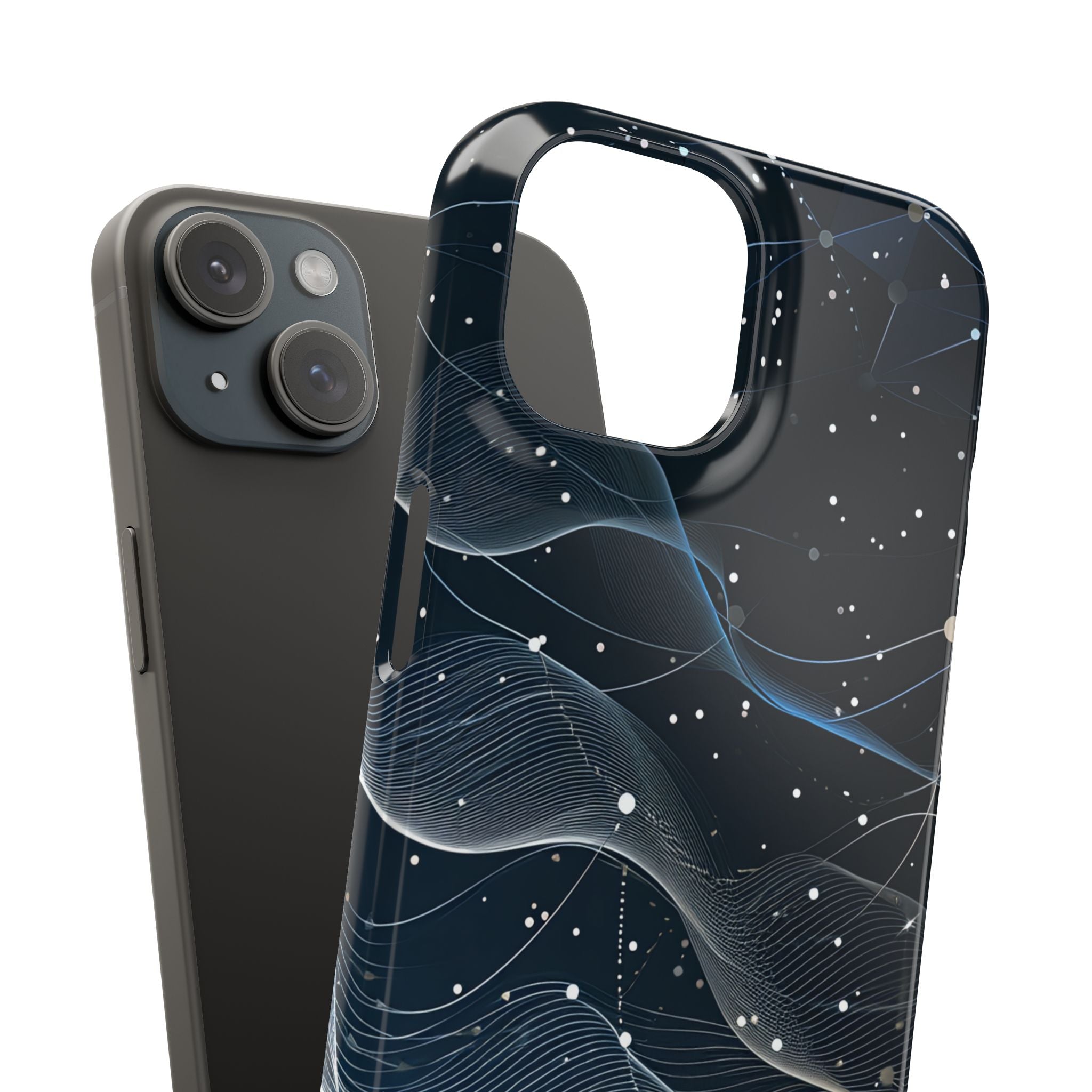 Gradient Neural Waves iPhone 15 - Slim Phone Case