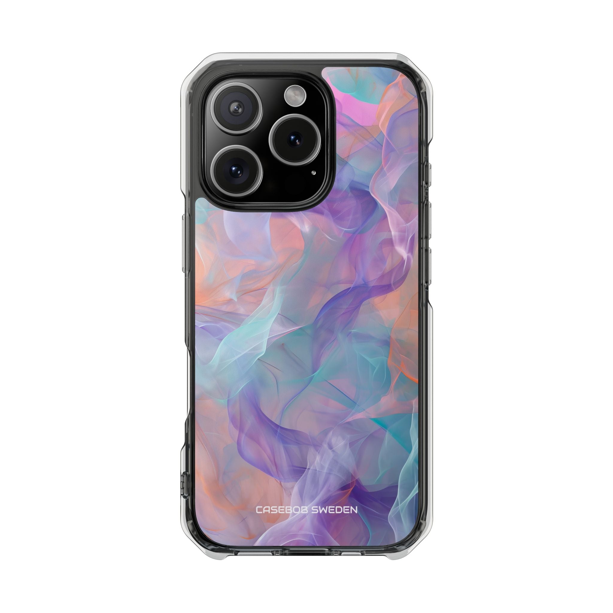 Dreamy Teal Flow - Clear Impact iPhone 16 Phone Case