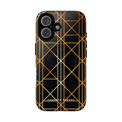 Golden Geometric Elegance iPhone 16 | Tough+ Phone Case