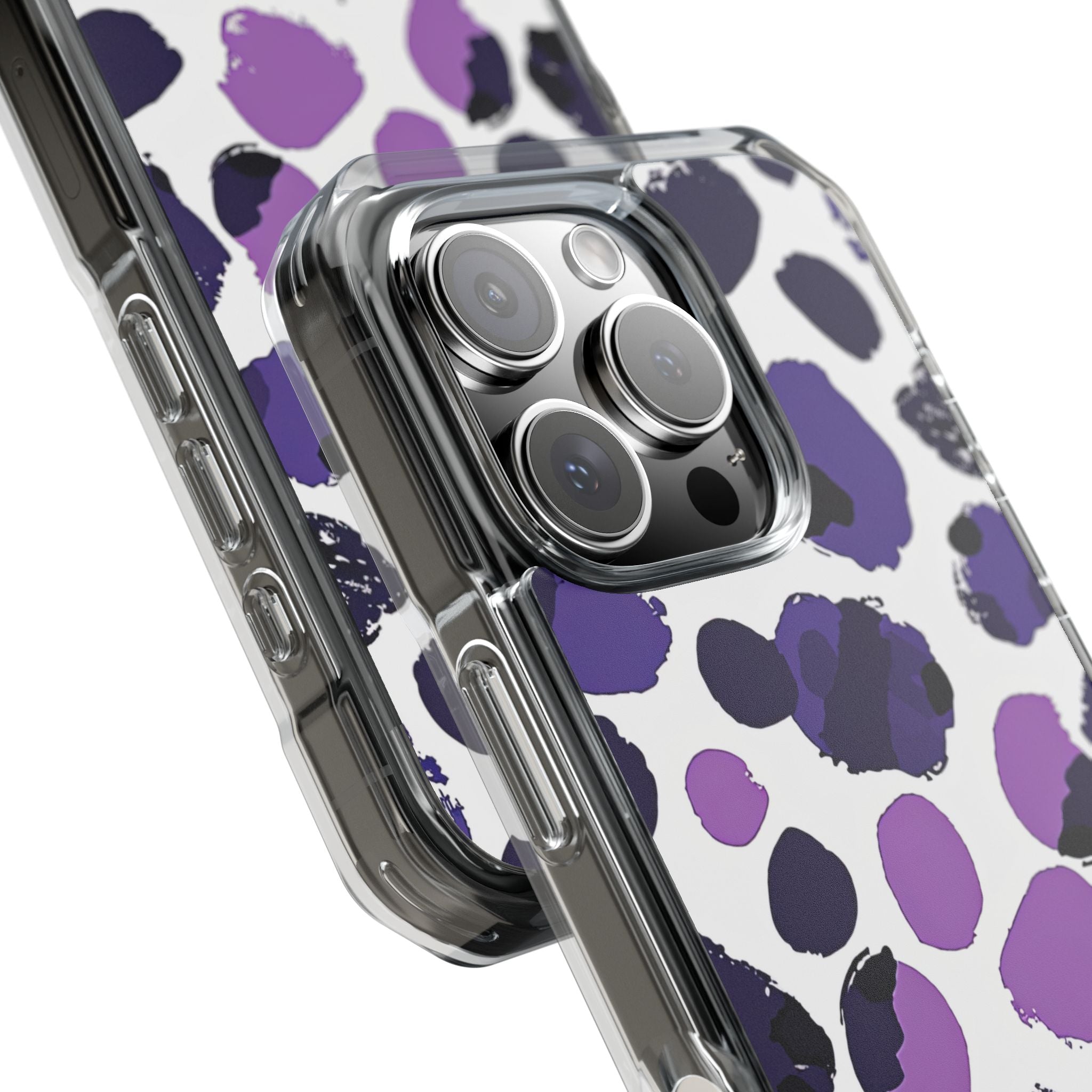 Purple Inkblots iPhone 16 - Clear Impact Phone Case