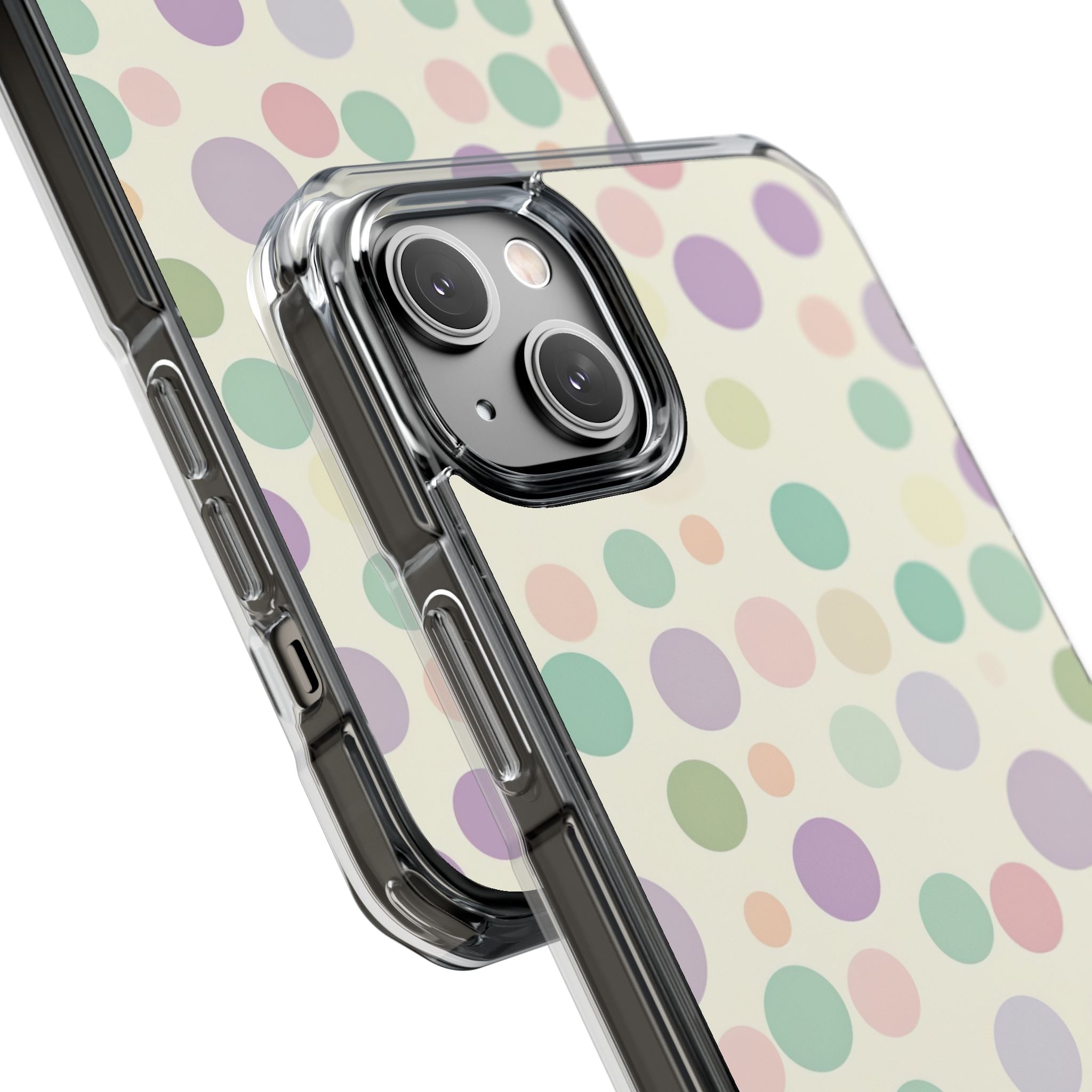 Playful Pastel Polka Dots - Clear Impact iPhone 14 Phone Case