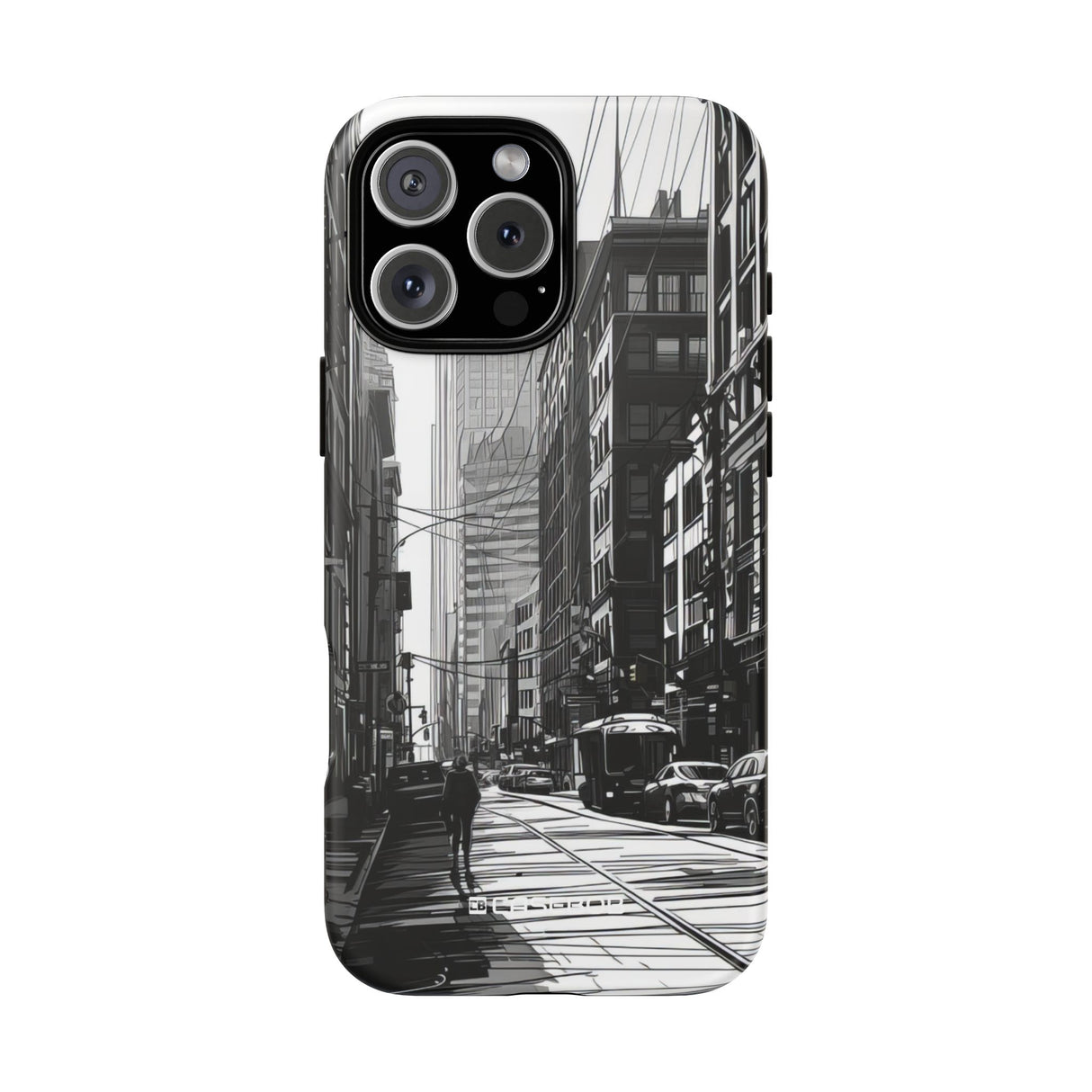 Urban Echoes: Monochrome Cityscape - for iPhone 16