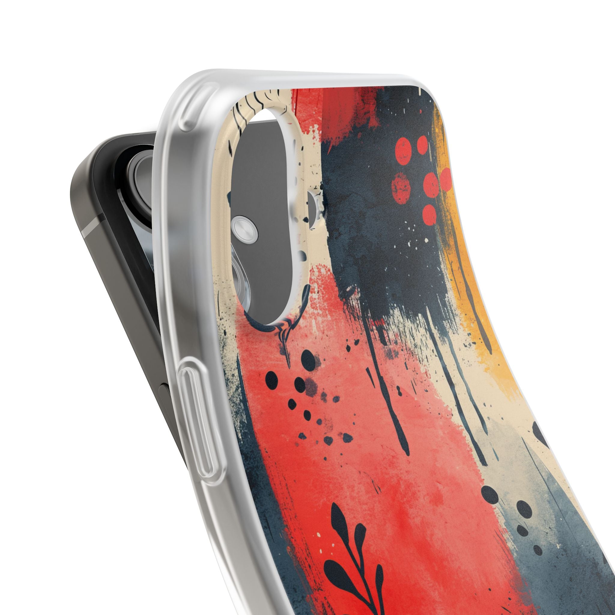 Red Blue Abstract Florals - Flexi iPhone 16 Phone Case