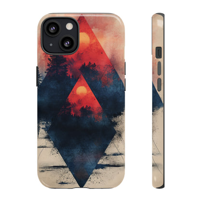 Pastel Triangle Forest Dusk - Protective Phone Case