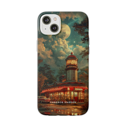 Vintage Moonlit Diner Fantasy iPhone 14 - Flexi Phone Case