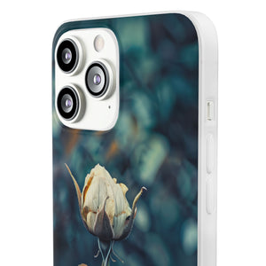 Teal Rosebud Serenade | Flexible Phone Case for iPhone