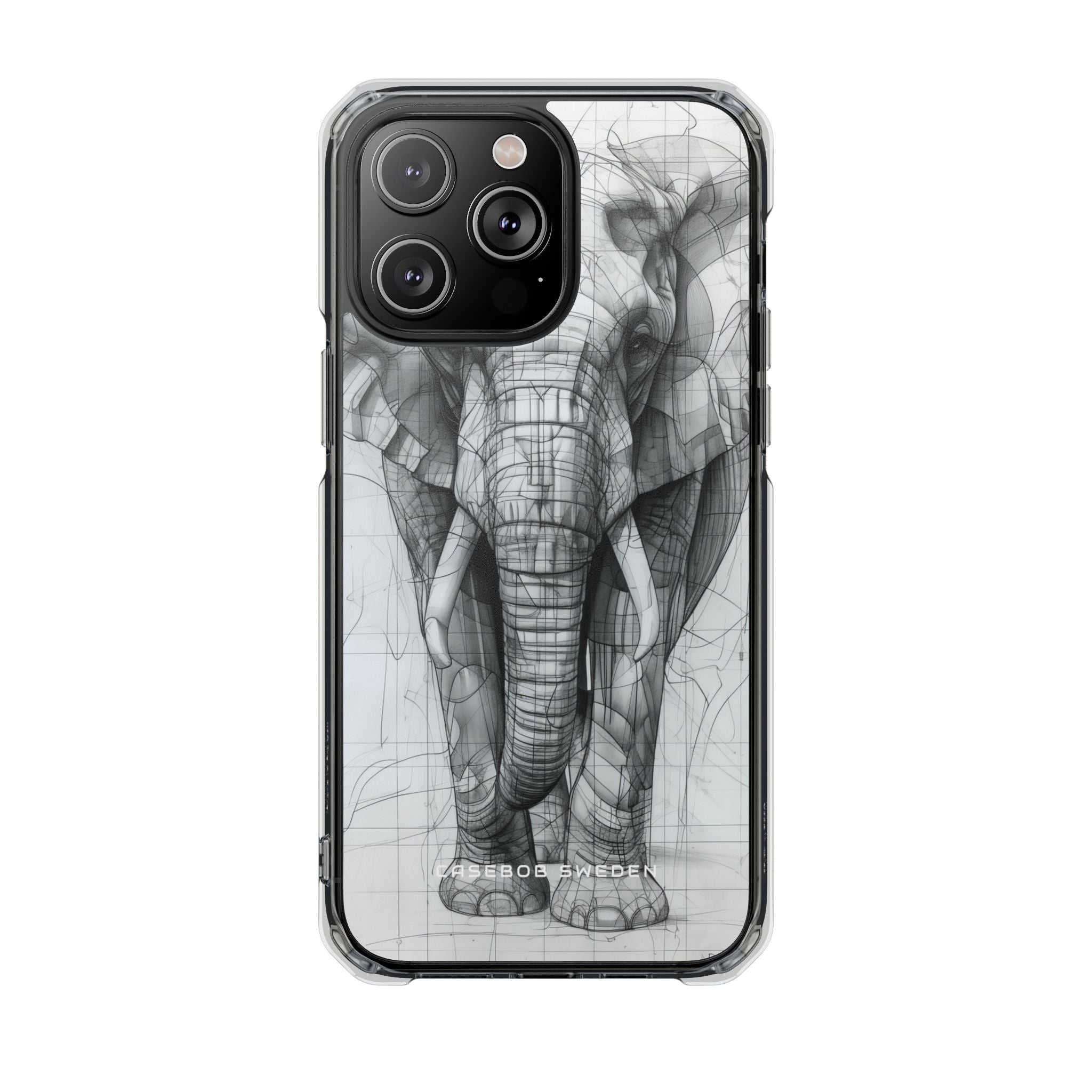 Elephant Line Geometry iPhone 14 - Clear Impact Phone Case