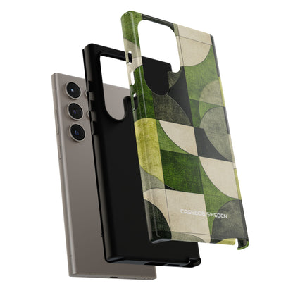 Green Geometric Harmony - Tough Samsung S24 Phone Case