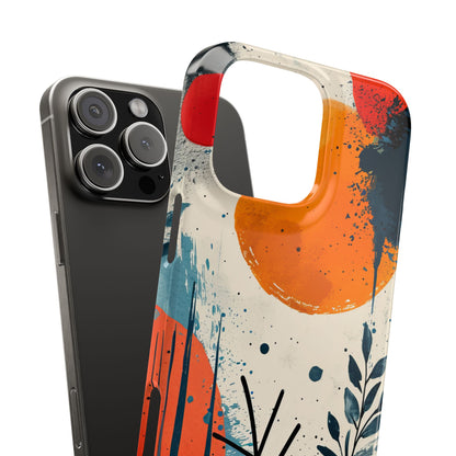 Orange Blue Splash - Slim iPhone 16 Phone Case