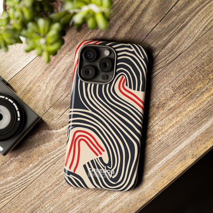 Wavy Red Flow iPhone 15 - Tough