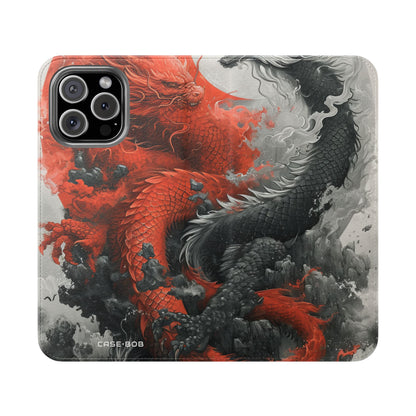Twin Dragons Dance - iPhone 16 Max Case - Portemonnee