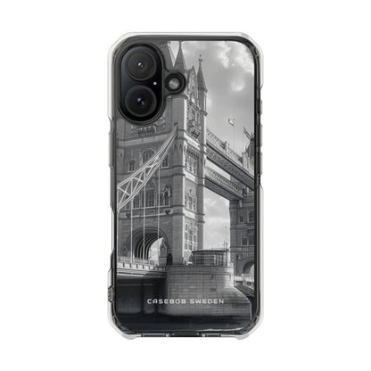 Tower Bridge Monochrome Architecture Study iPhone 16 - Clear Impact Phone Case