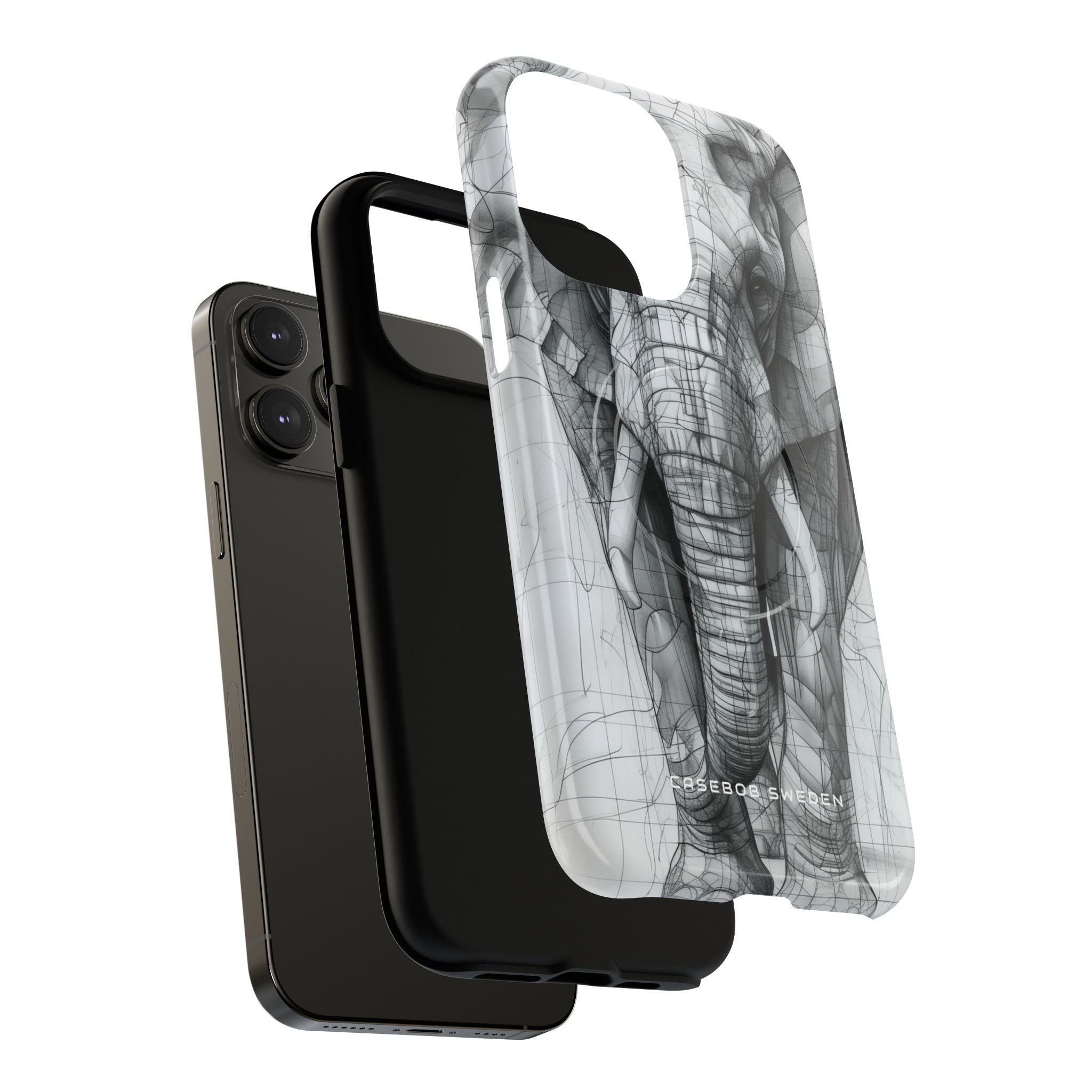 Elephant Line Geometry iPhone 14 | Tough+ Phone Case