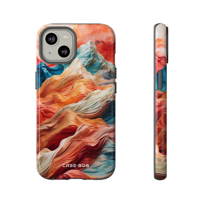 Fabric Peaks Cream iPhone 14 Case - Tough