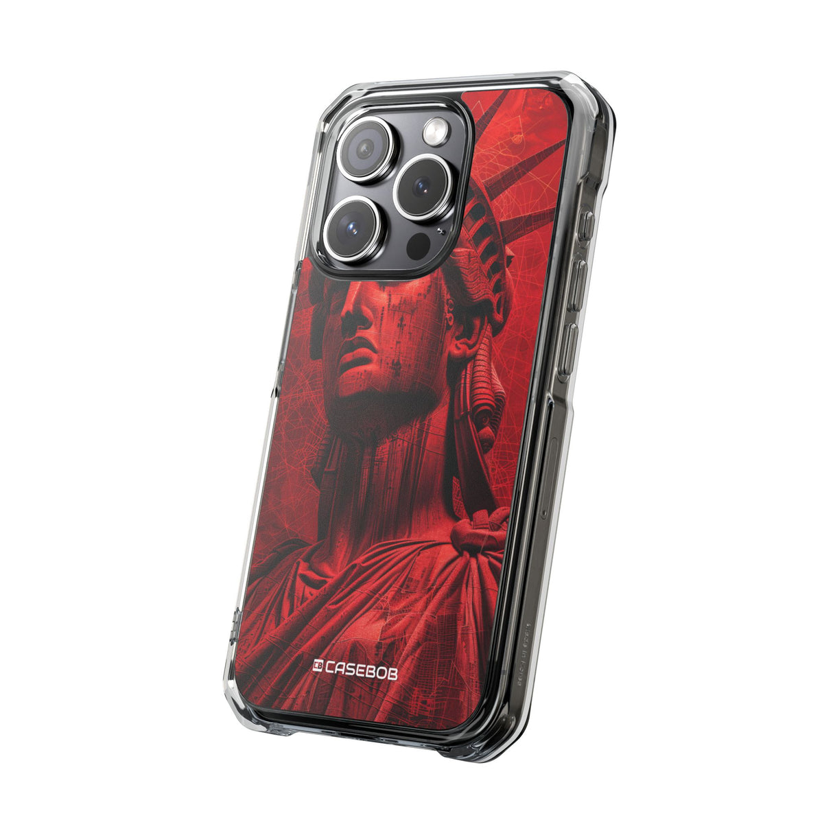 Red Liberty Revolution – Handyhülle für iPhone (Clear Impact – Magnetisch)