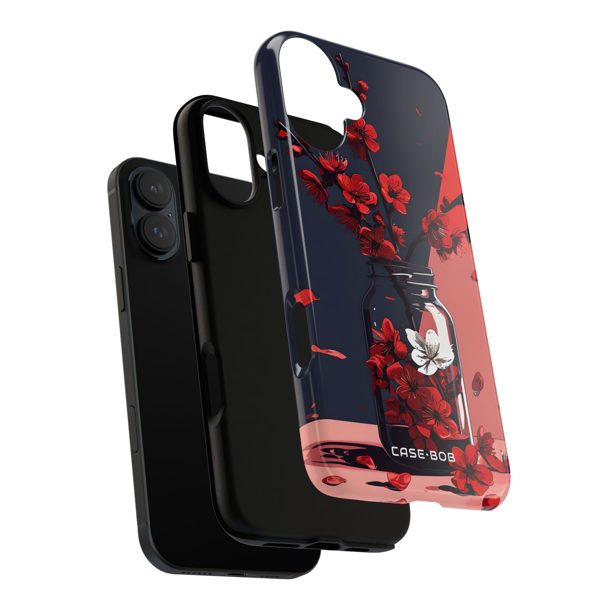 Cherry Blossom Contrast iPhone 16 Plus Case - Tough