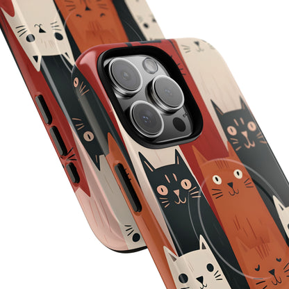 Elongated Cats Black iPhone 16 Pro Max Case - Tough+