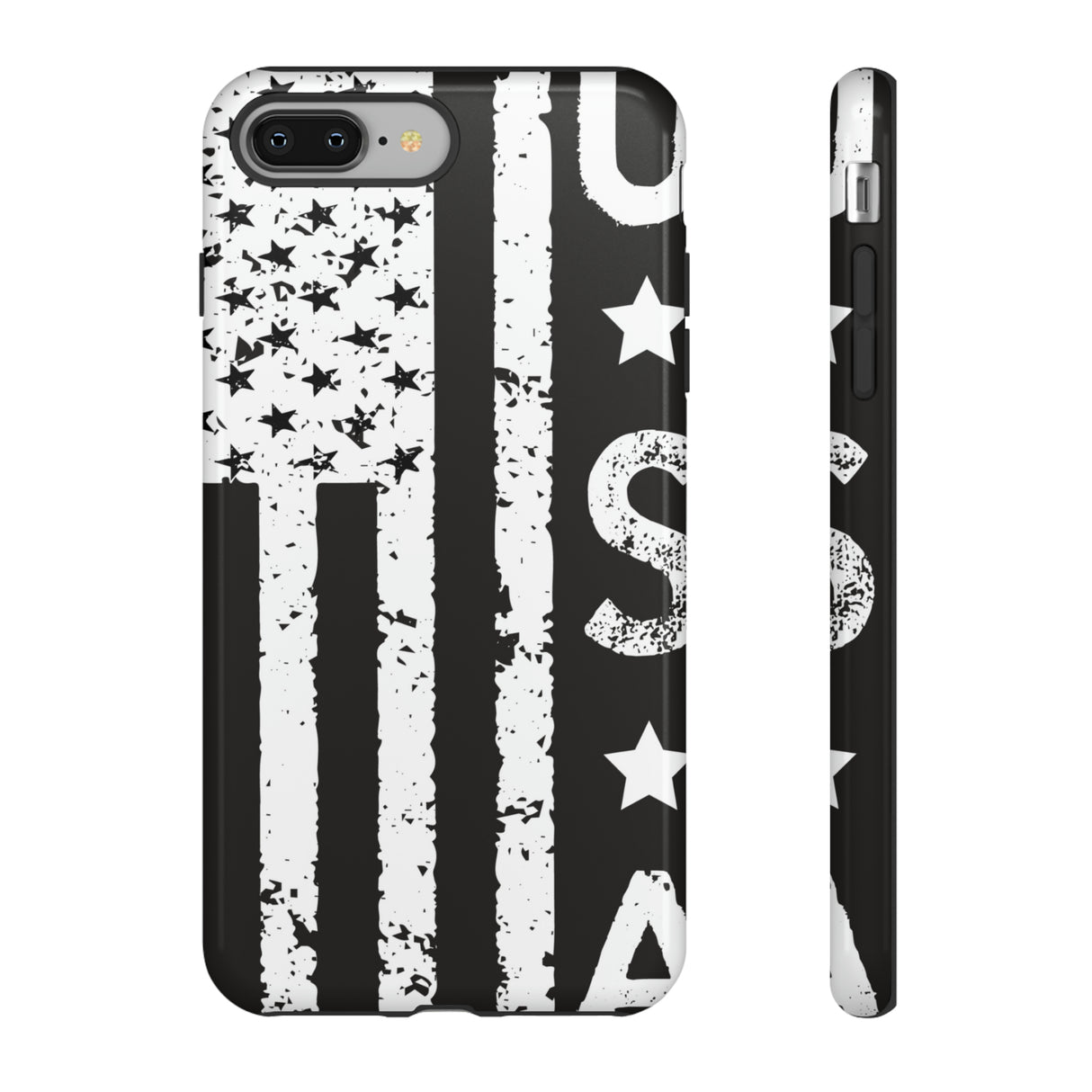 Black n White U.S Flag - Protective Phone Case