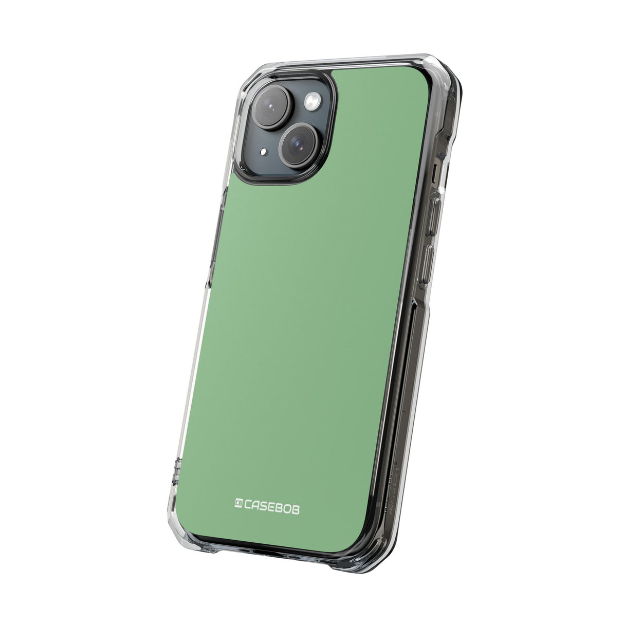 Dunkles Meeresgrün | Handyhülle für iPhone (Clear Impact Case – magnetisch)