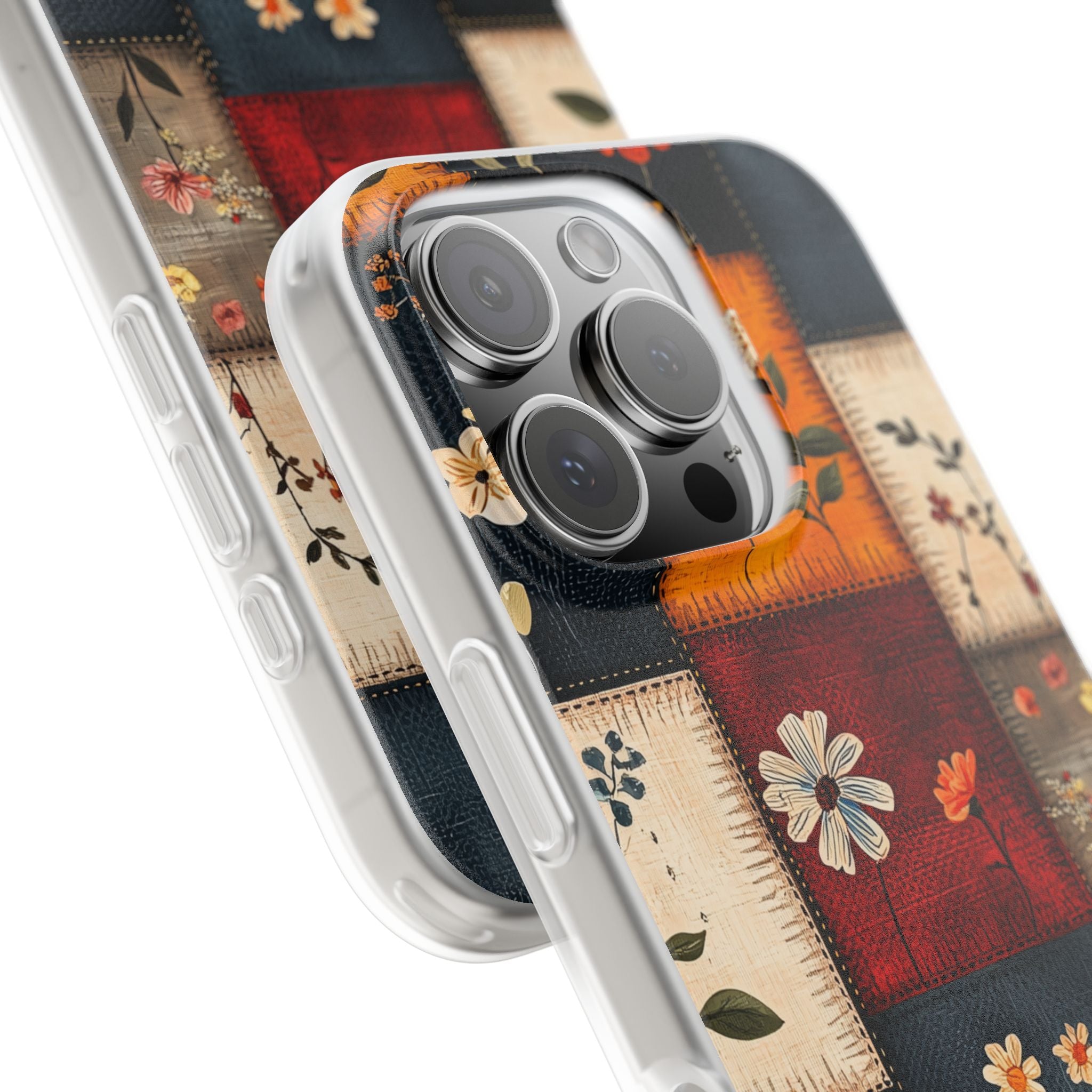 Patchwork Blooms iPhone 16 Pro Case - Soft