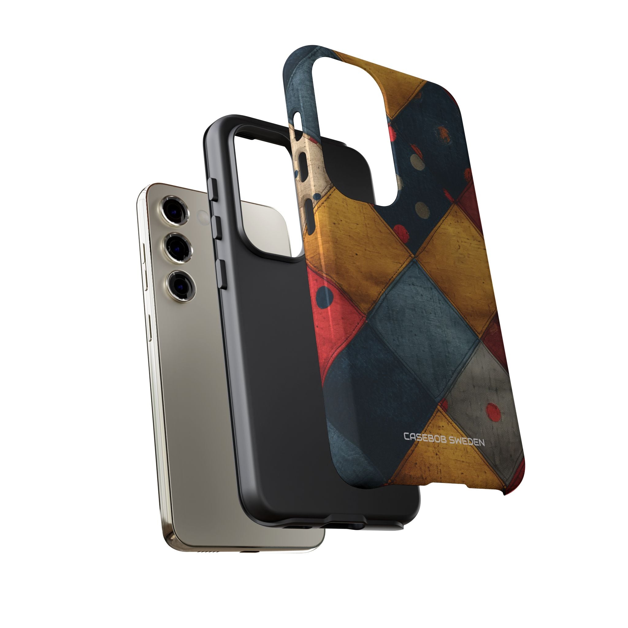 Blue Red Patchwork - Tough Samsung S23 Phone Case