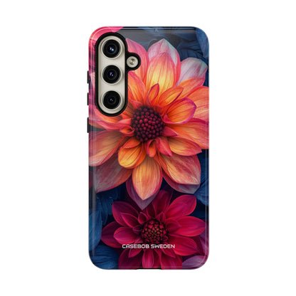 Floral Harmony Orange Blue - Tough Samsung S24 Phone Case