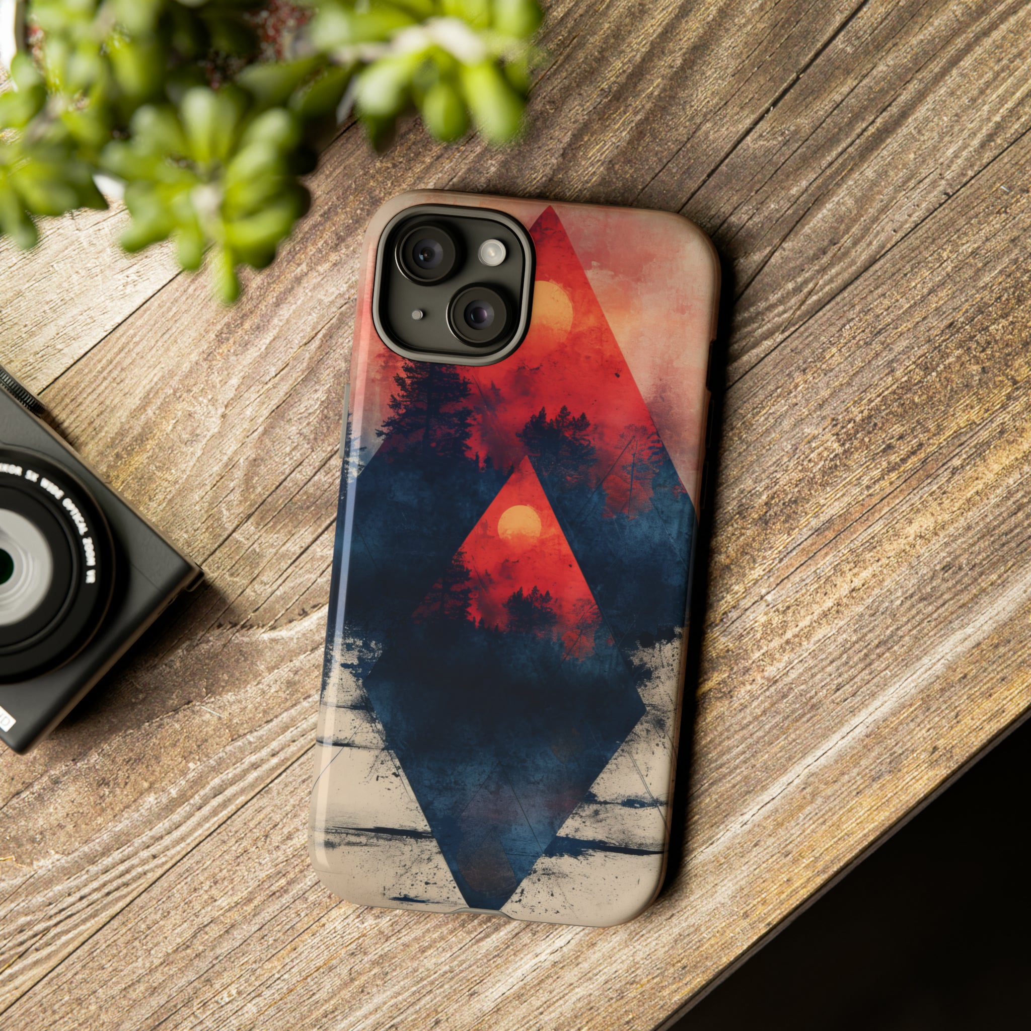 Pastel Triangle Forest Dusk - Protective Phone Case