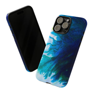 Blue Liquid Ink Art - Protective Phone Case