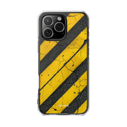 Cracked Hazard Lines iPhone Case - Impact