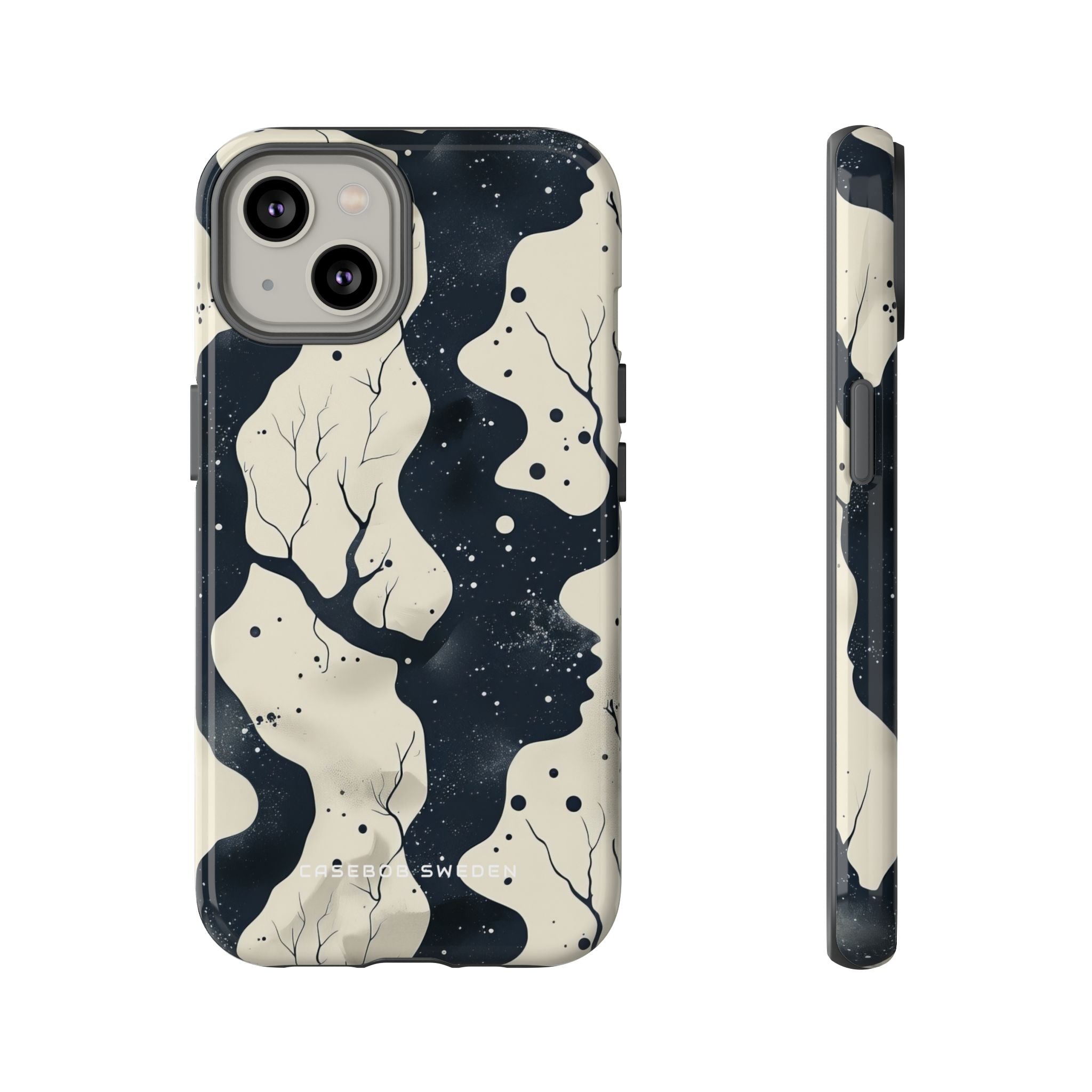 Organic Fluid Silhouettes with Cosmic Depth iPhone 14 - Tough Phone Case