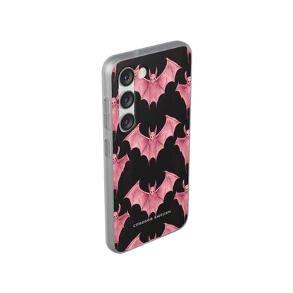 Gothic Pink Bats Aflame Samsung S23 - Flexi Phone Case