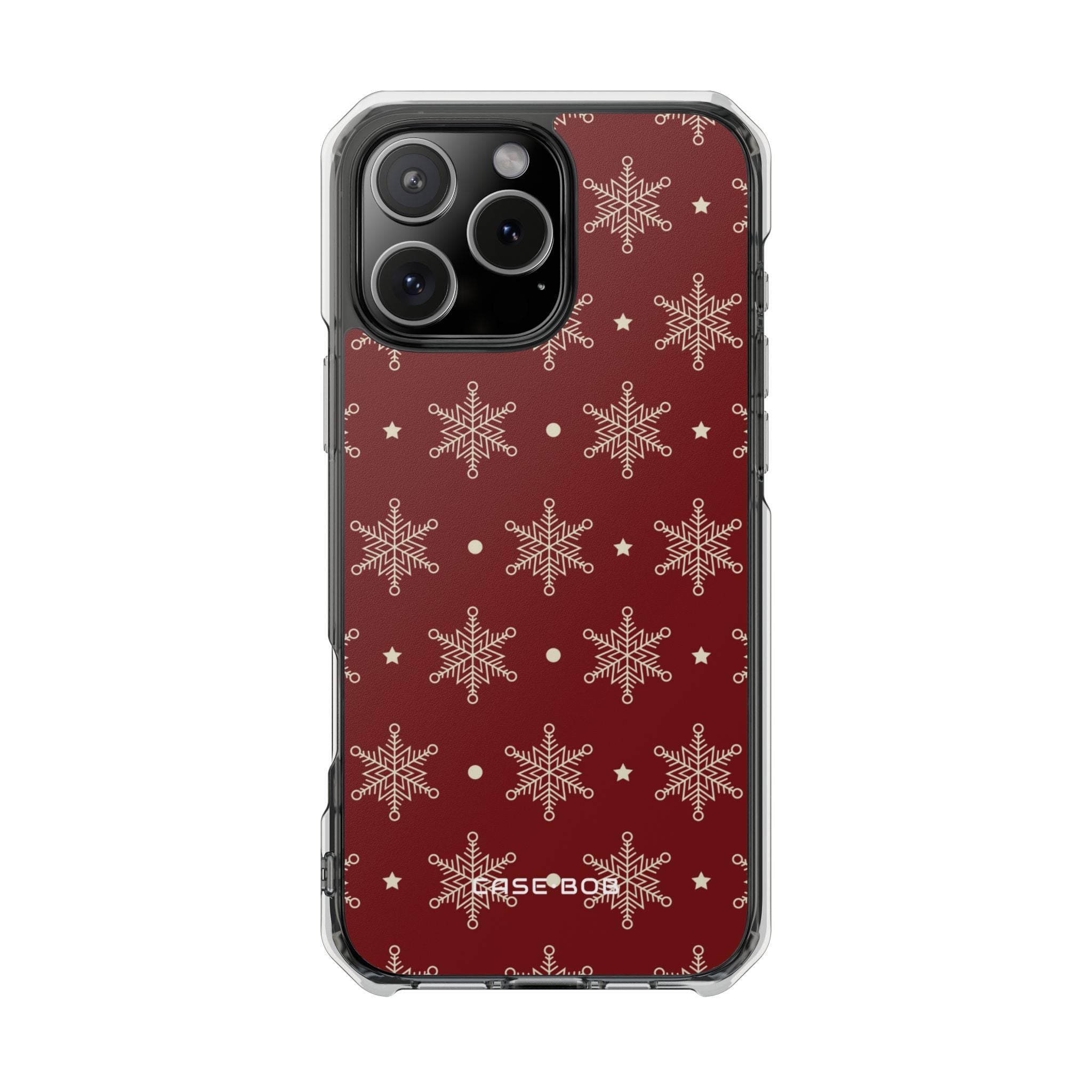 Cream Snowflake Crimson iPhone 16 Pro Max Case - Impact