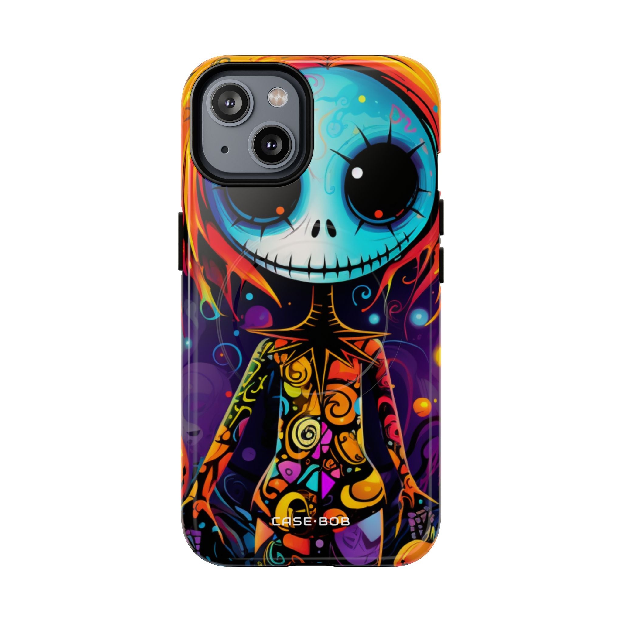 Blue Skull Swirl iPhone 14 Case - Tough+