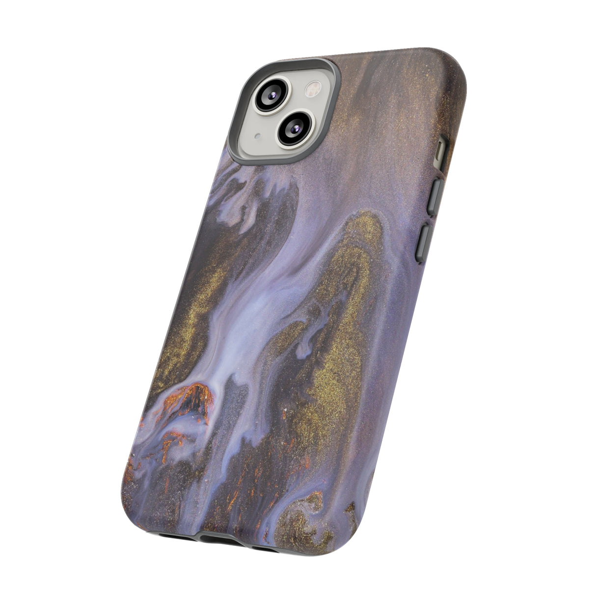 Purple Gold Ink Art iPhone Case (Protective) Phone Case